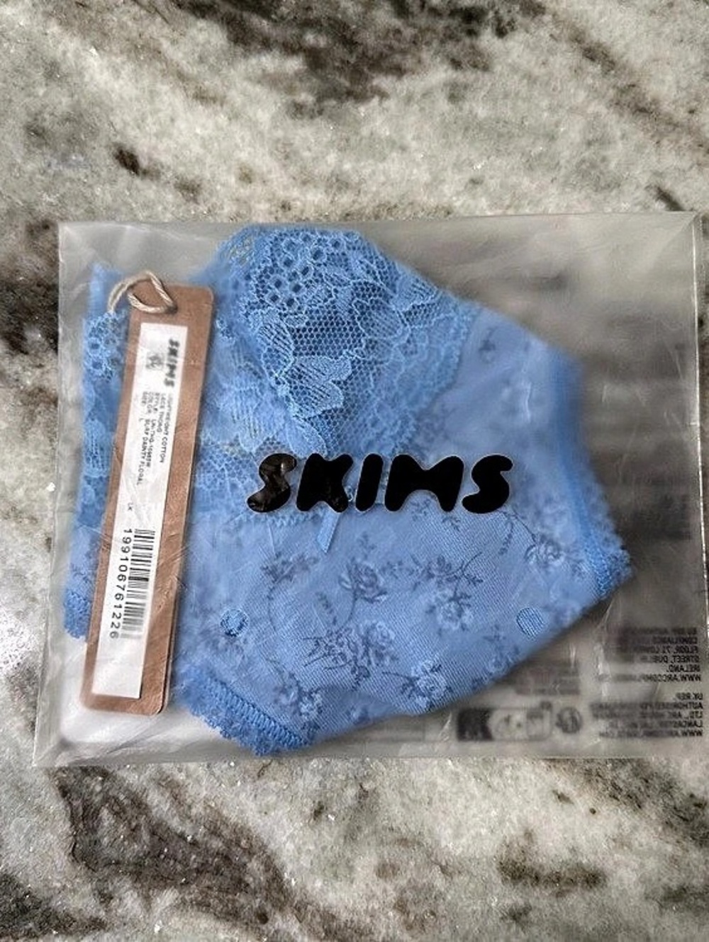 SKIMS Lightweight Cotton Lace Thong - NIB